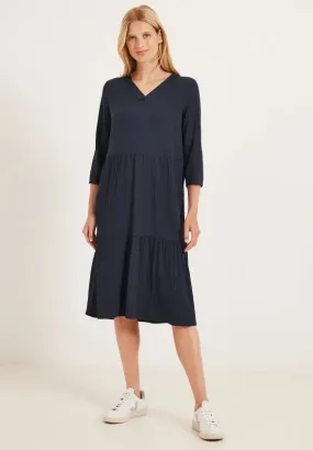 143636- Navy Smock Dress - Cecil