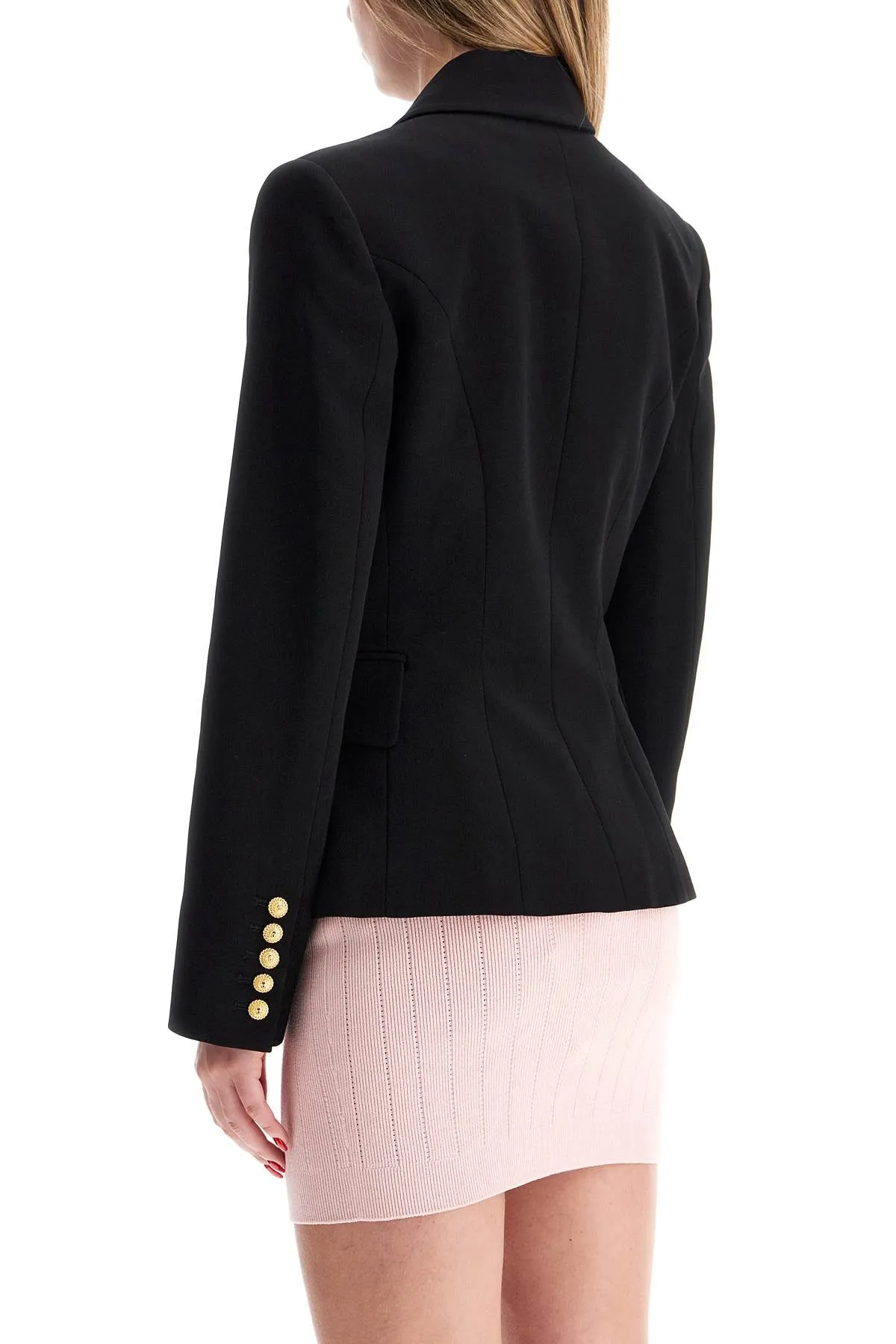 6-button crepe jacket for DF1SG008VB00 BLACK