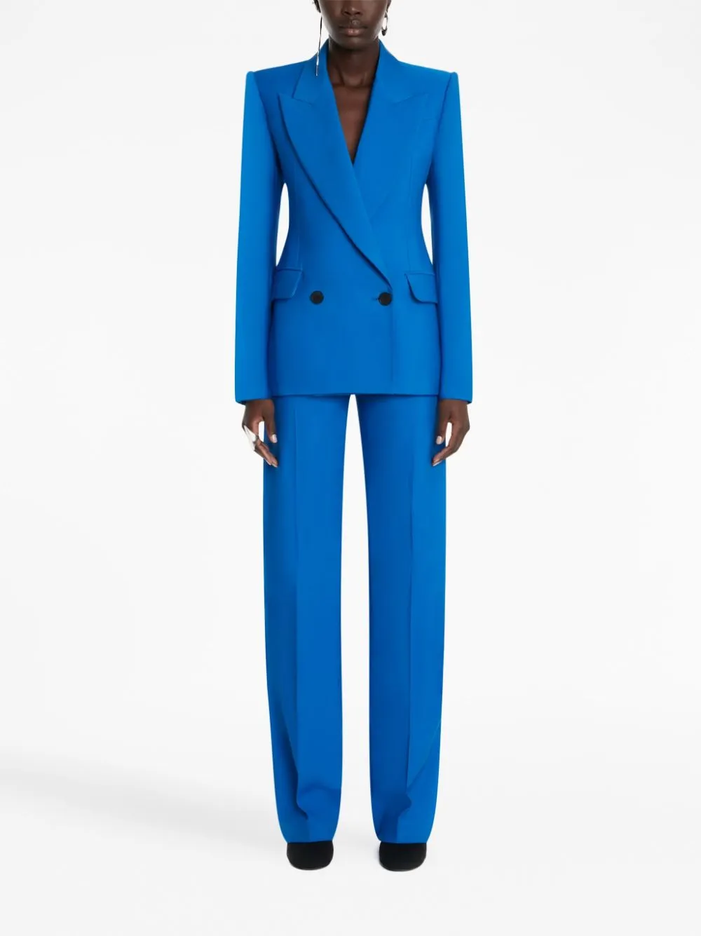 ALEXANDER MCQUEEN Women's Blue Wool Jacket for FW23