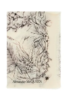 Alexander Mcqueen wool stole with botanical print