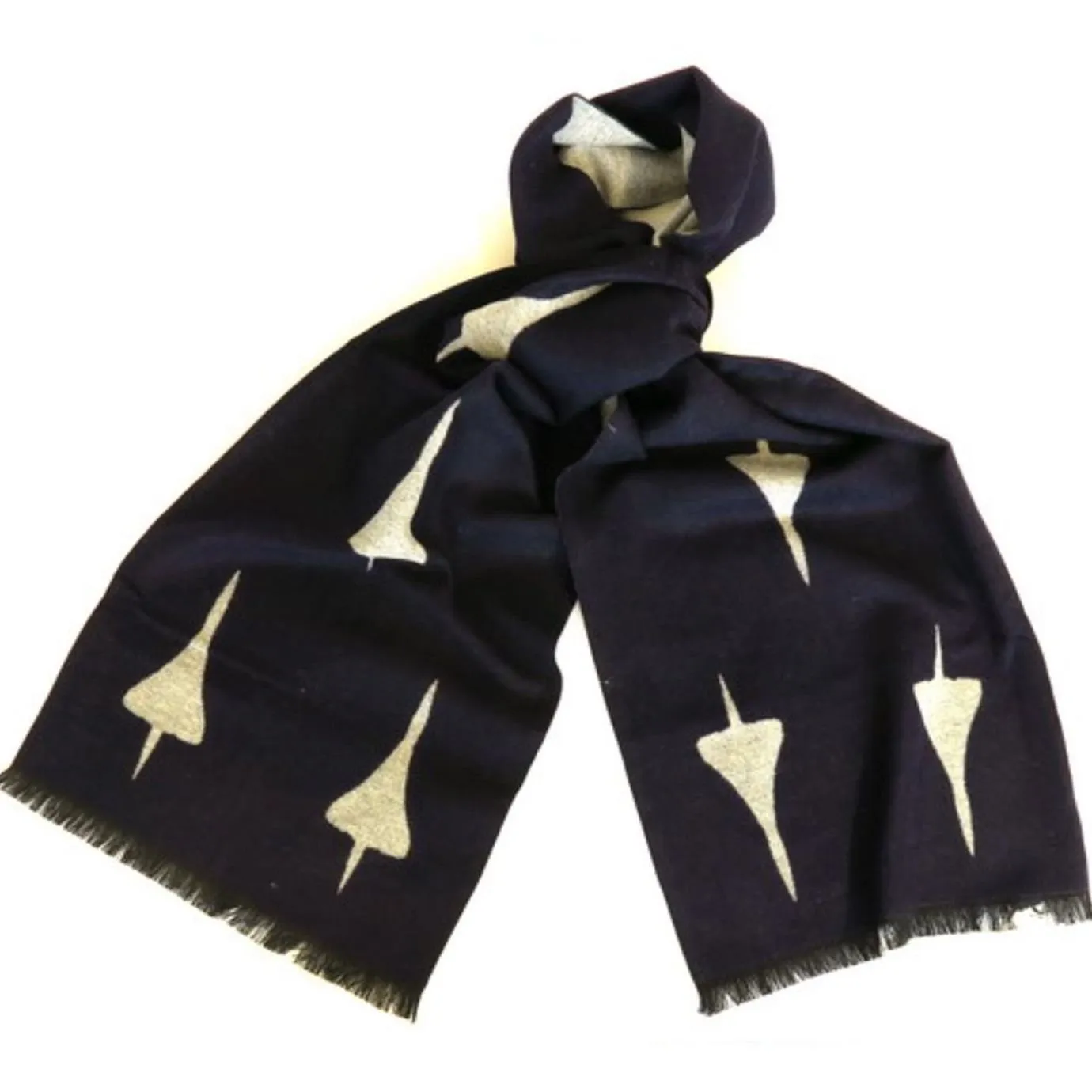 Alexander Thurlow Aircraft Themed soft scarves - Concorde Scarf in Black