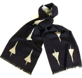 Alexander Thurlow Aircraft Themed soft scarves - Concorde Scarf in Black