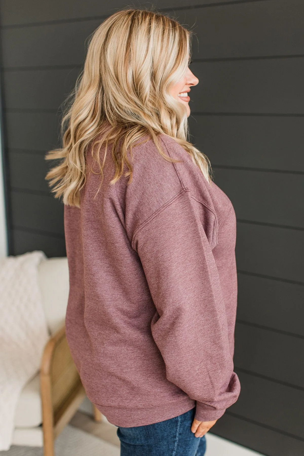 Amazing Grace Crew Neck Pullover- Plum