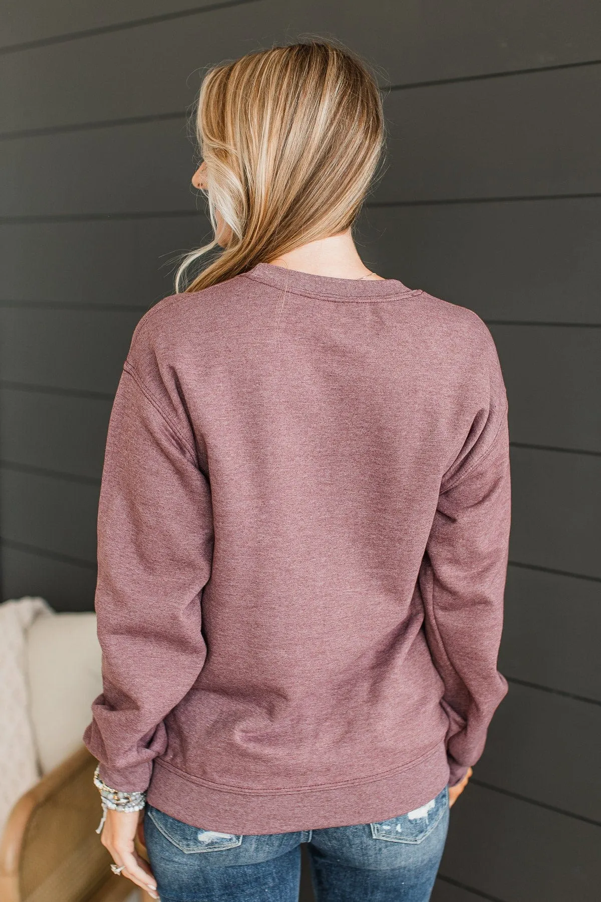 Amazing Grace Crew Neck Pullover- Plum