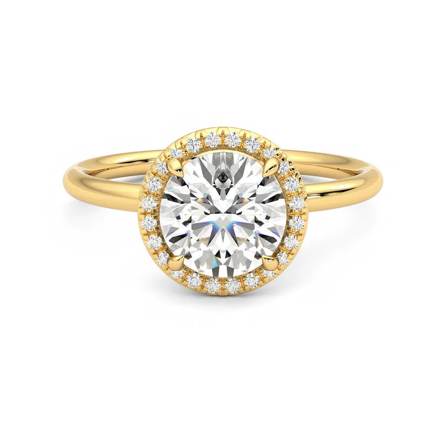 Anillo Eclat Halo Diamante y Oro 18k