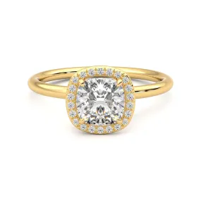 Anillo Eclat Halo Diamante y Oro 18k