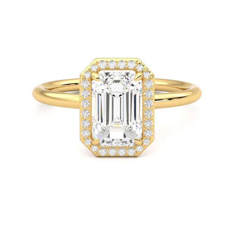 Anillo Eclat Halo Diamante y Oro 18k