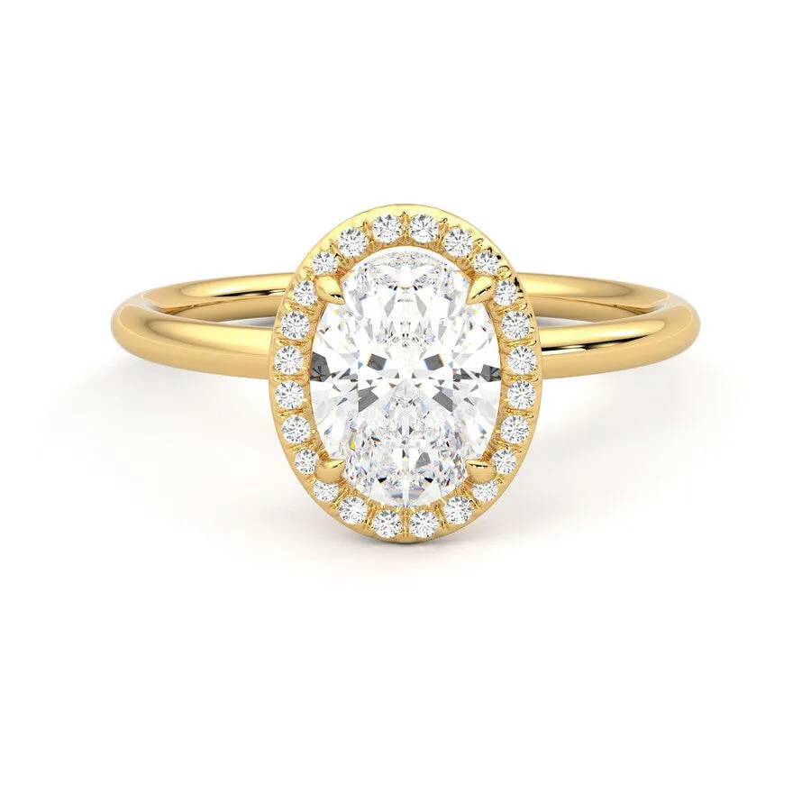 Anillo Eclat Halo Diamante y Oro 18k