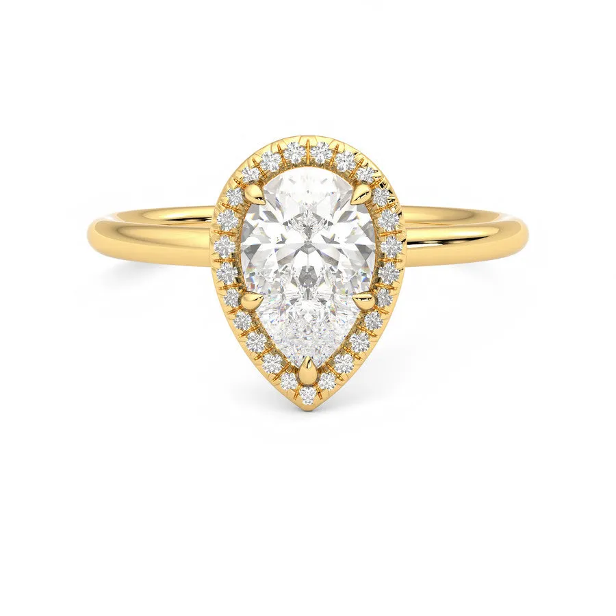 Anillo Eclat Halo Diamante y Oro 18k