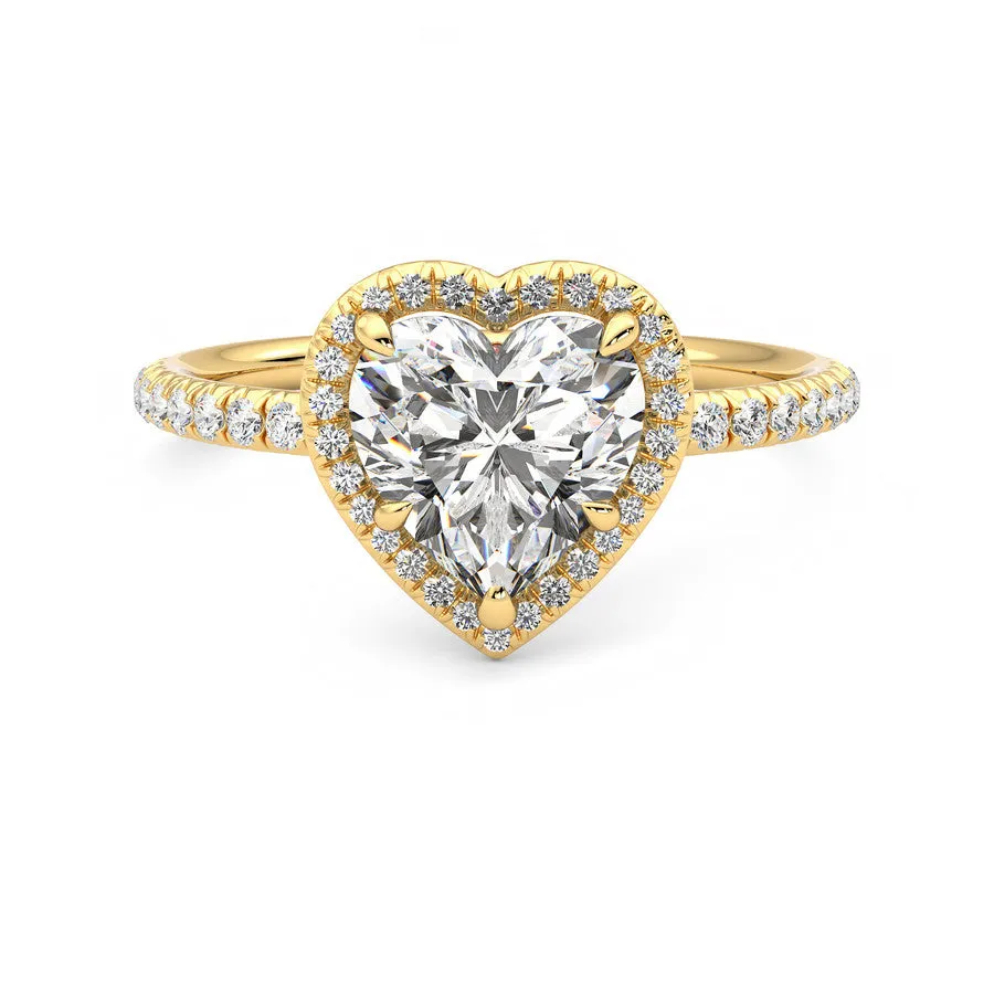 Anillo Eclat Halo Pavé Diamante y Oro 18k