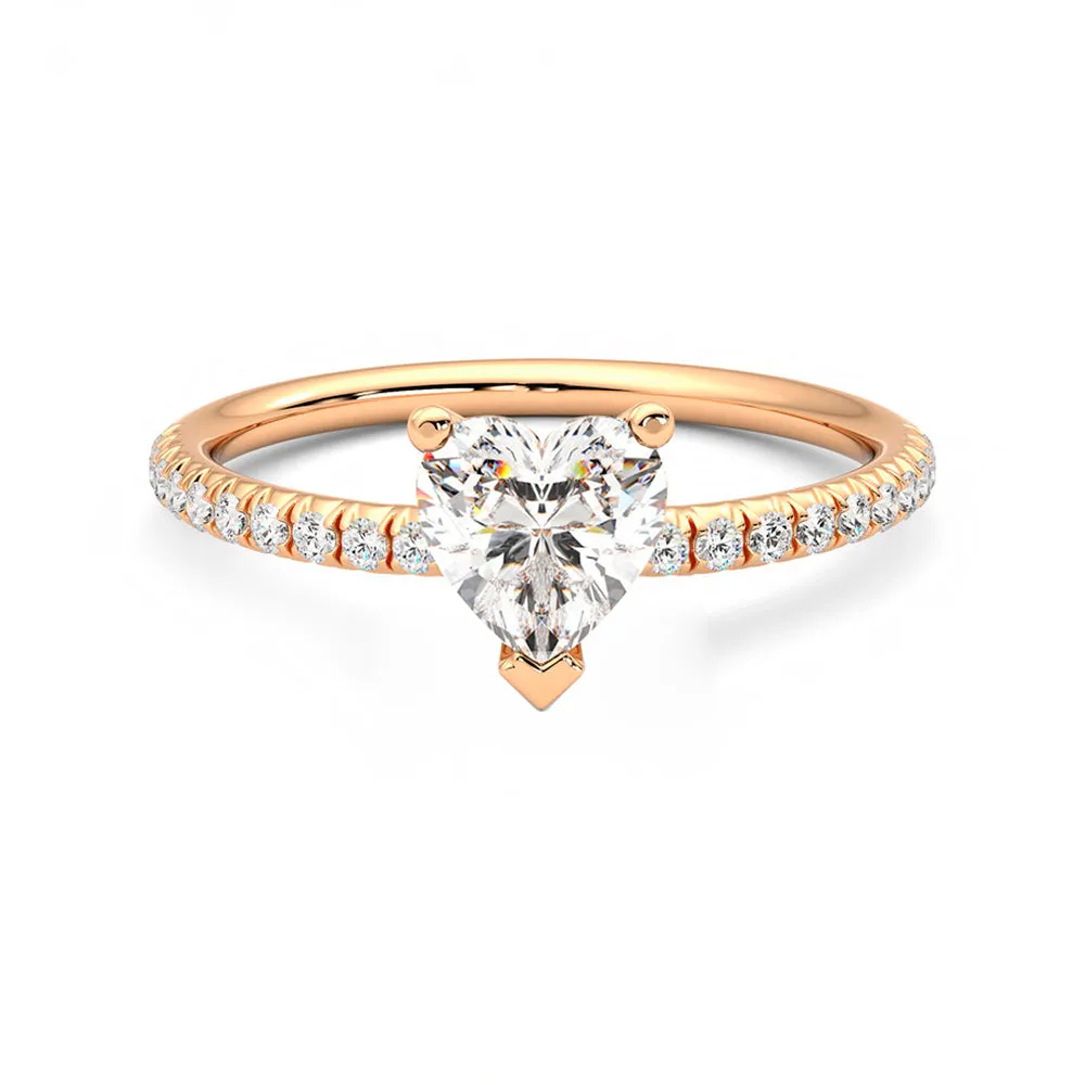 Anillo Lumiere Pavé Diamante y Oro Rosa 18k