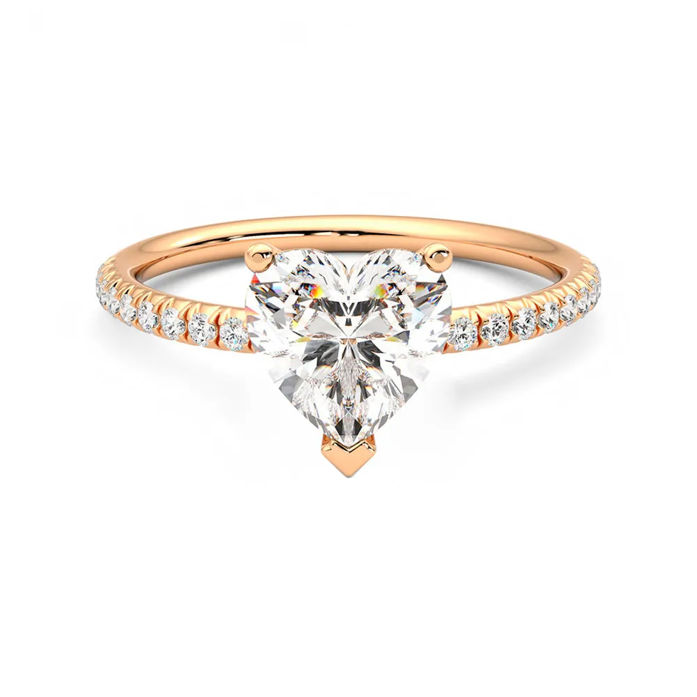 Anillo Lumiere Pavé Diamante y Oro Rosa 18k