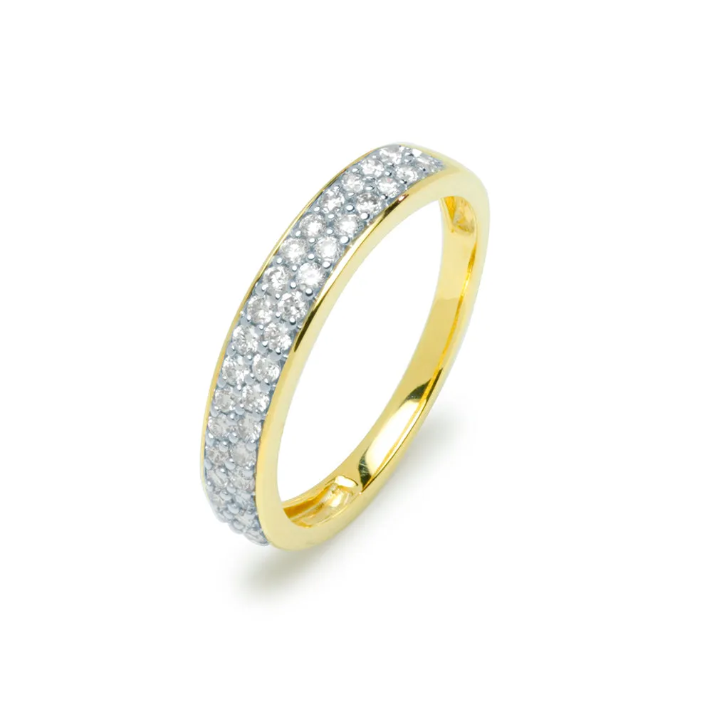 Anillo Media Alianza Diamantes Doble Traviatta 0,35ct. en Oro