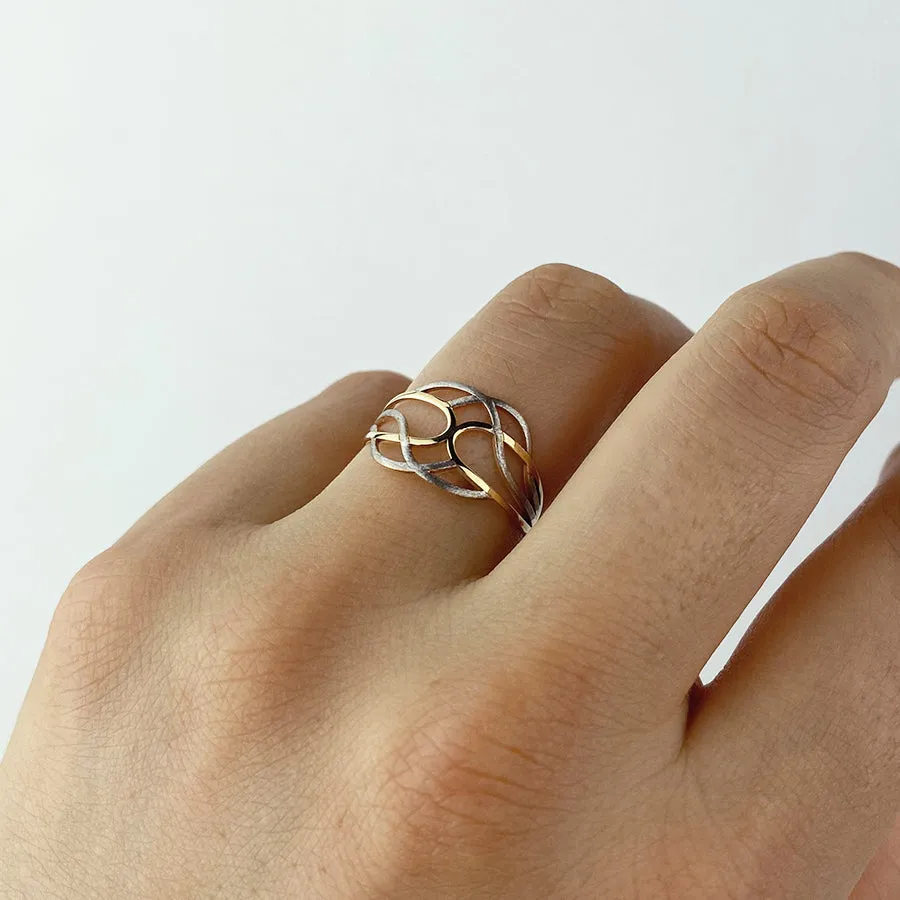 Anillo Tangle Bicolor Oro