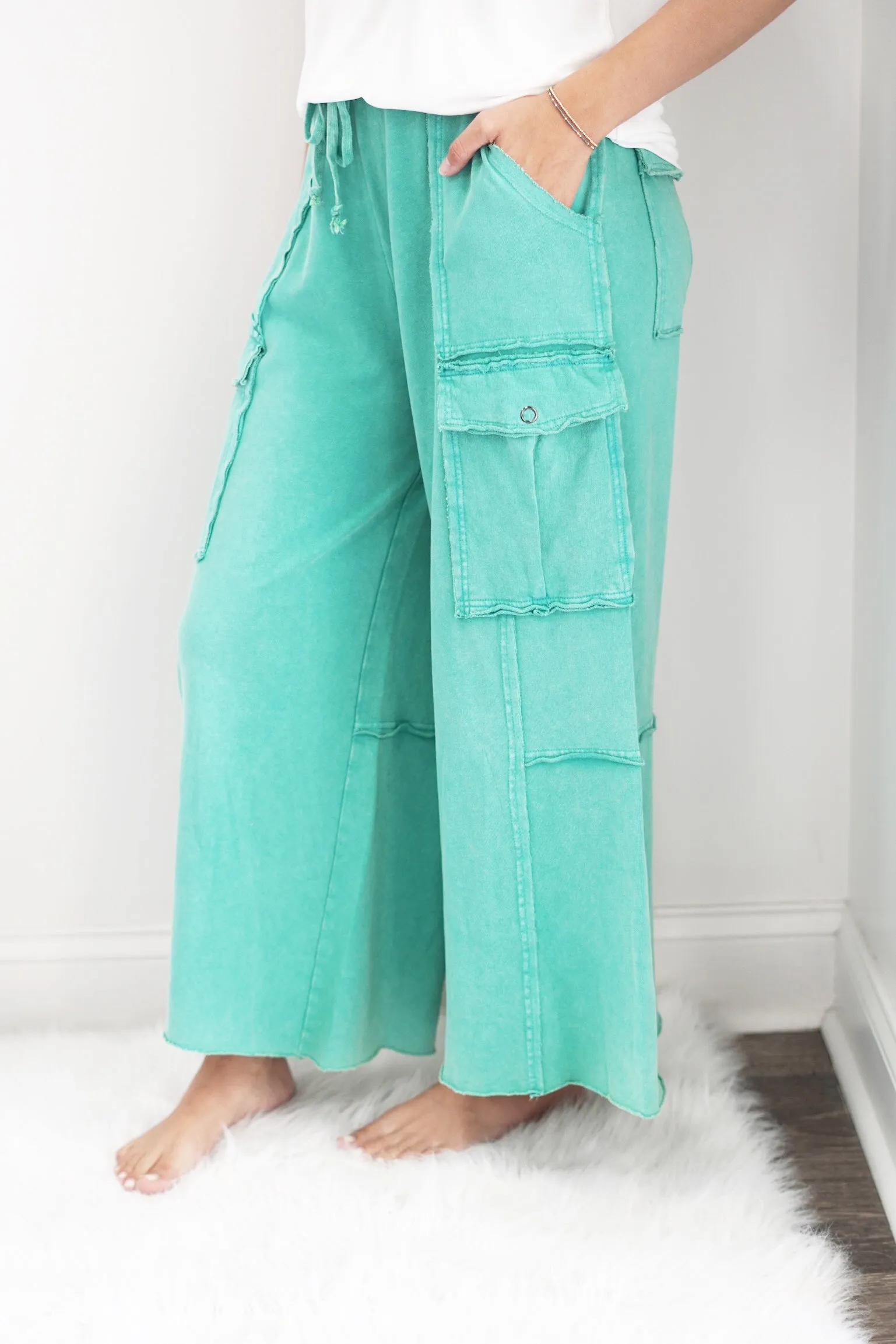 Audrey Mineral Washed Wide Leg Pants