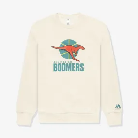 Australian Boomers Logo Fleece Crew Sweatshirt - Ecru