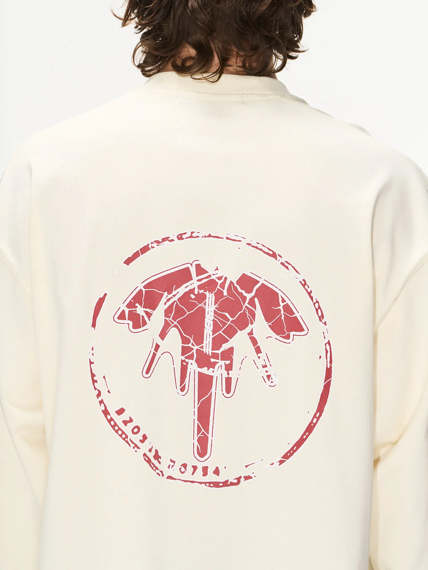 Back-Print Casual Sweat Pullover