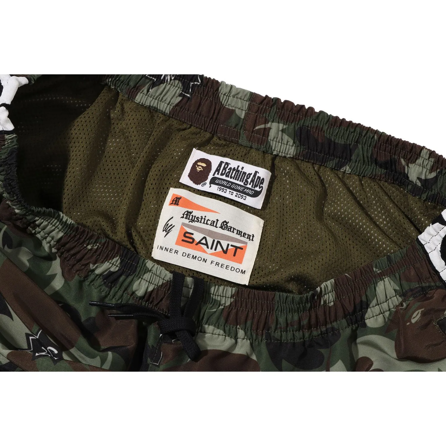 BAPE X SAINT MXXXXXX HEART CAMO TRACK PANTS MENS