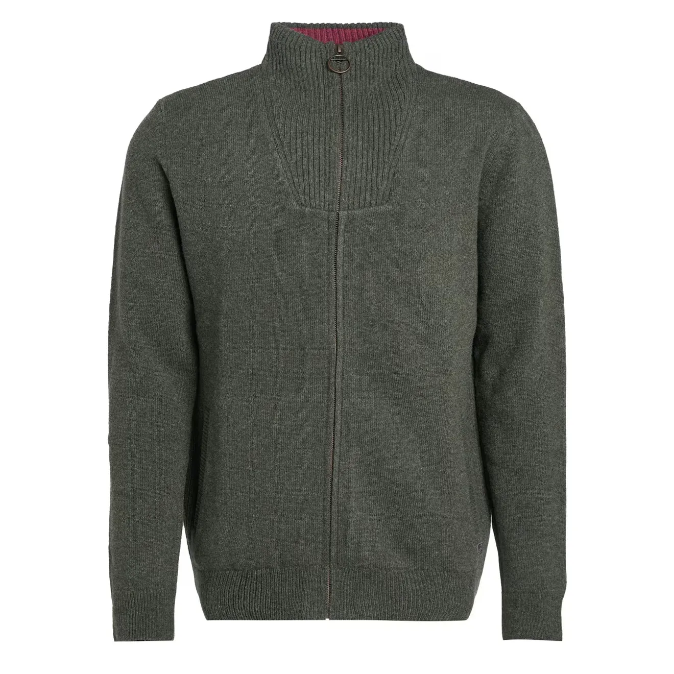 Barbour Nelson Essential Full Zip Knit Seaweed