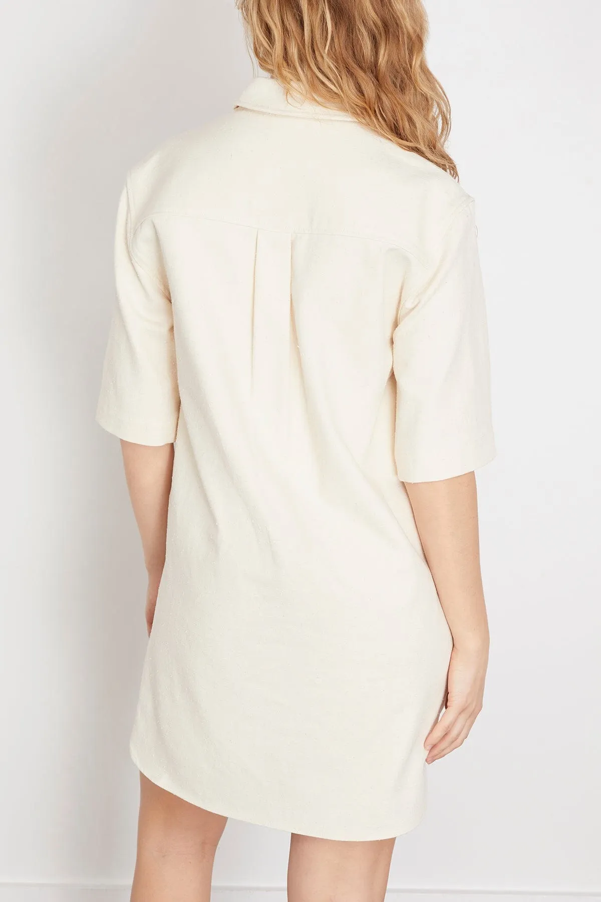 Basava Shirt Dress in Rice Ivory