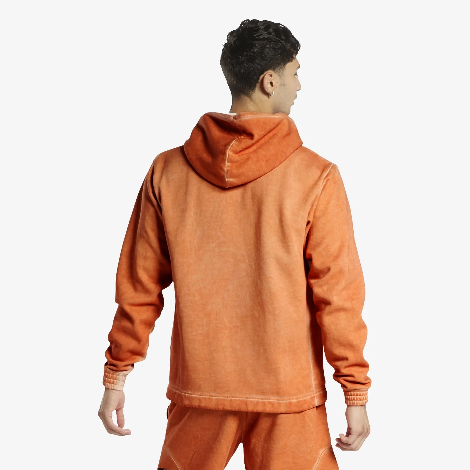 Basketball Court Top Bi-Dye Fleece Hoodie - Burnt Orange