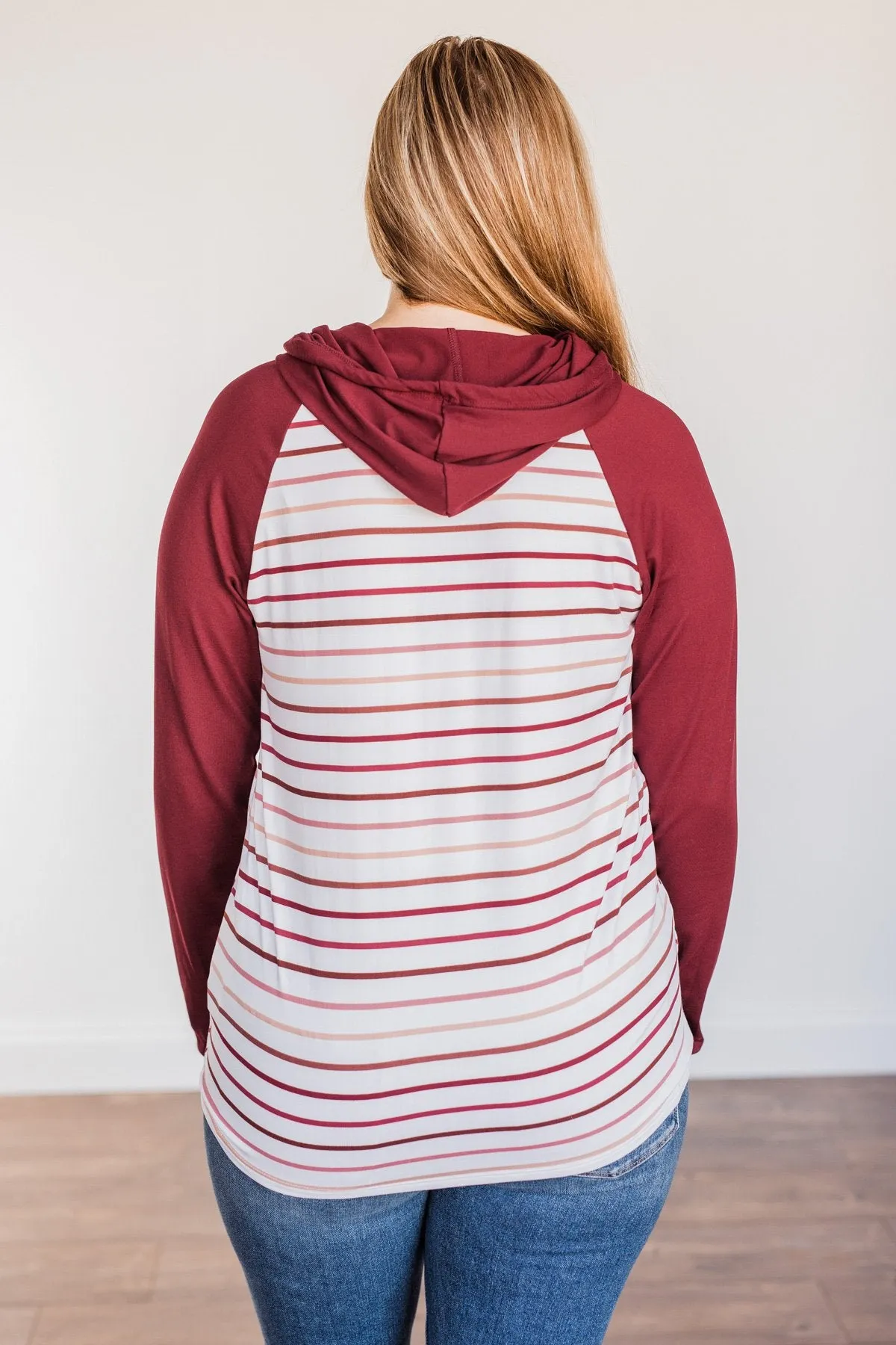 Better By Every Measure Hooded Top- Wine & Ivory