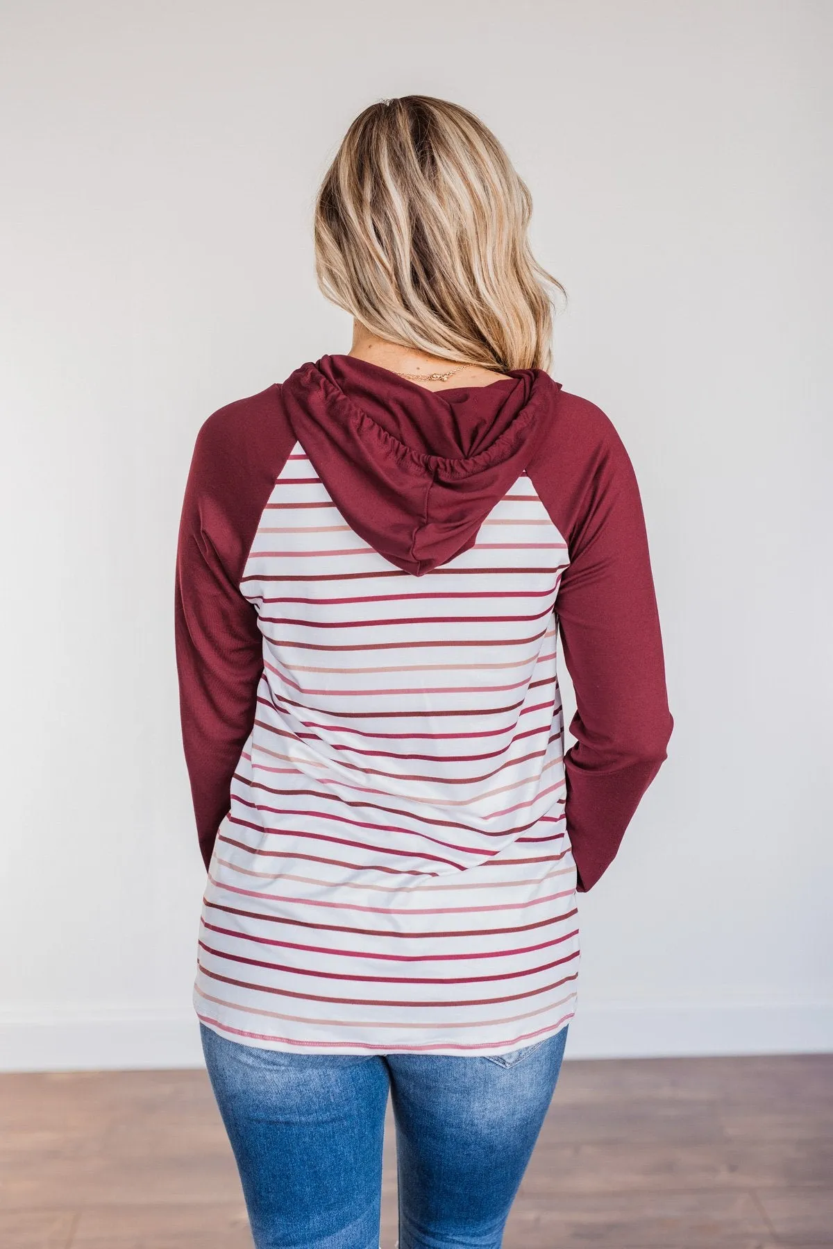 Better By Every Measure Hooded Top- Wine & Ivory