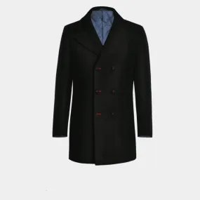 Black Peacoat with contrasted Buttonthreads