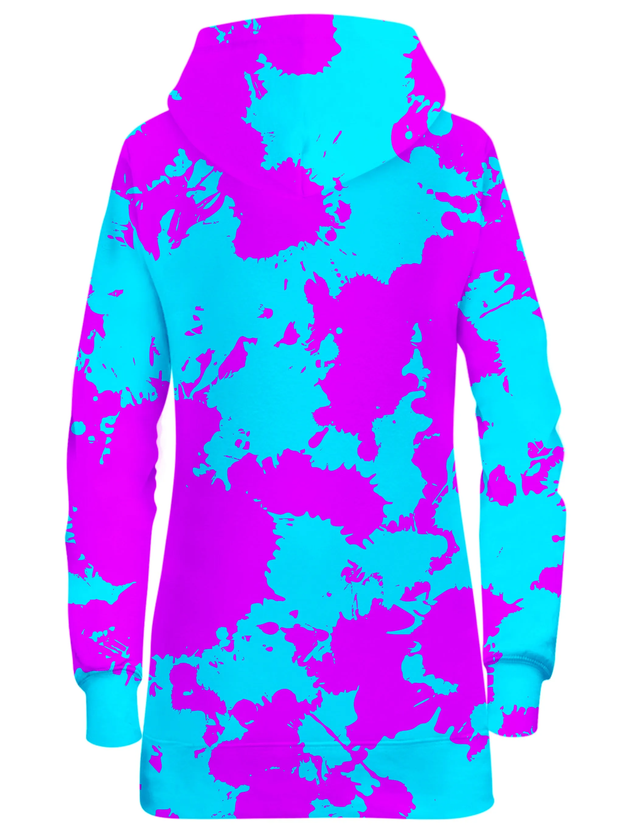 Blue and Purple Paint Splatter Hoodie Dress