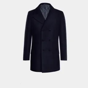 Blue Peacoat with contrasted Buttonthreads