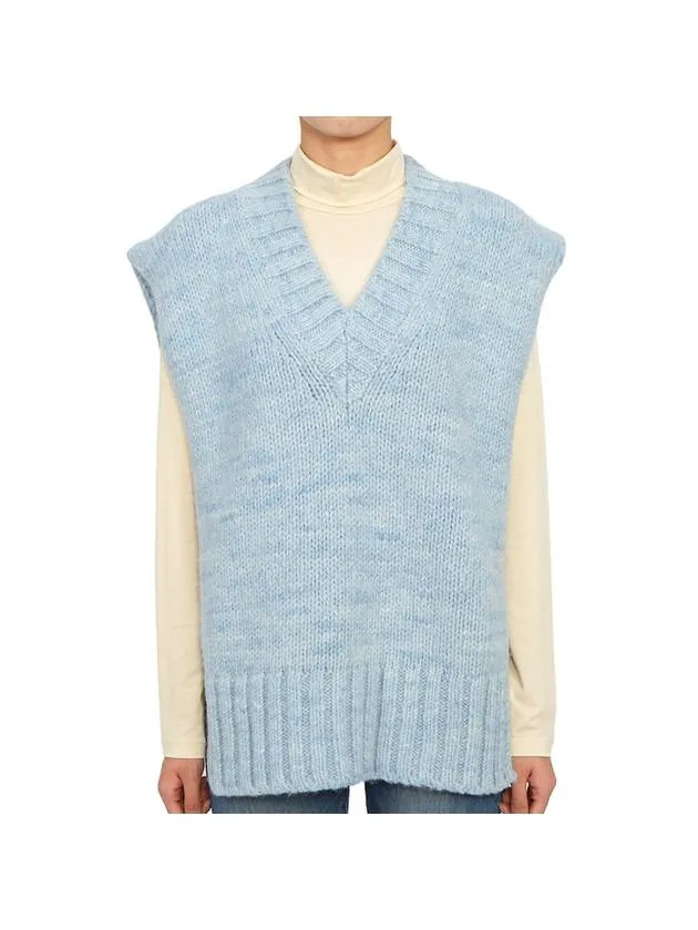 Botanical Dye Knit Vest Pale Blue