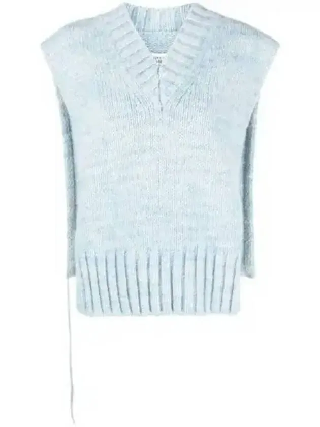 Botanical Dye Knit Vest Pale Blue