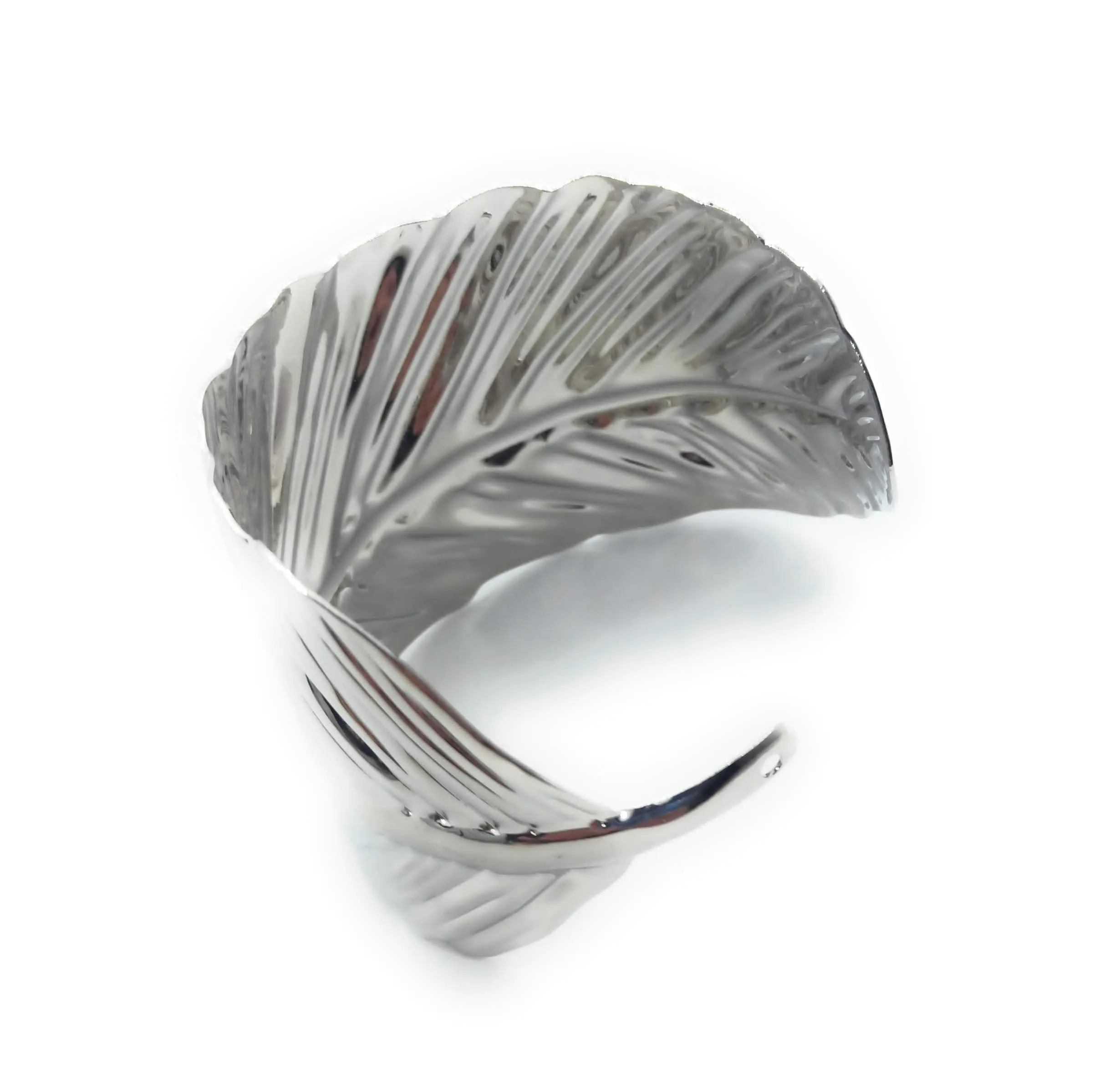 Brazalete Hoja XL Plata