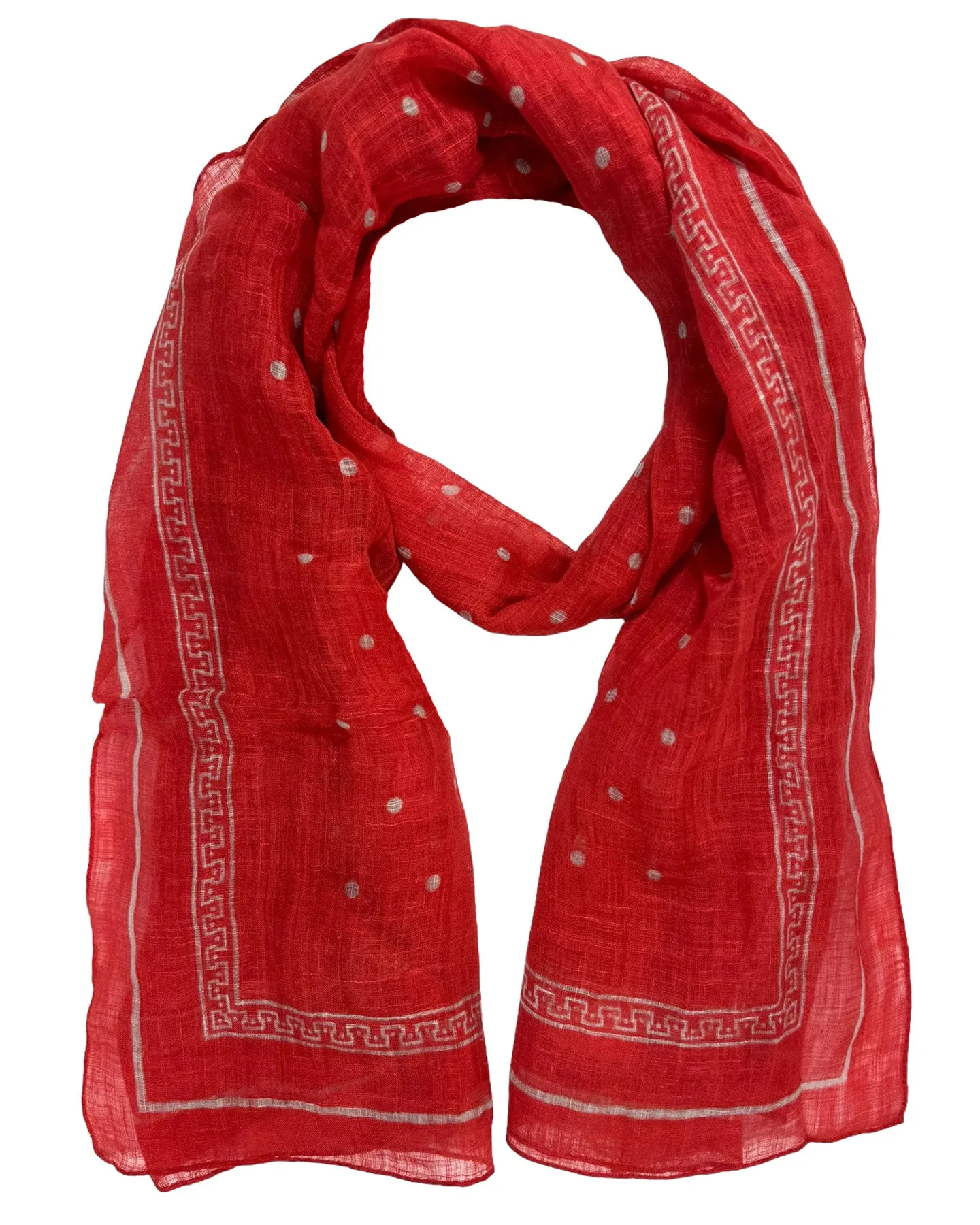 Brunello Cucinelli Linen Scarf Fire Red Design - Men Collection SALE