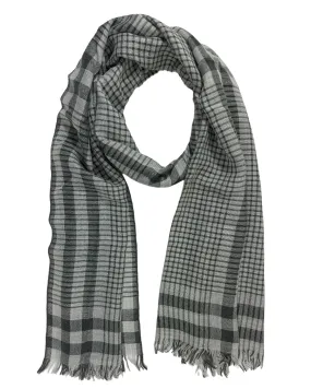 Brunello Cucinelli Scarf Dark Blue Gray Plaid - Cashmere Silk Men Shawl