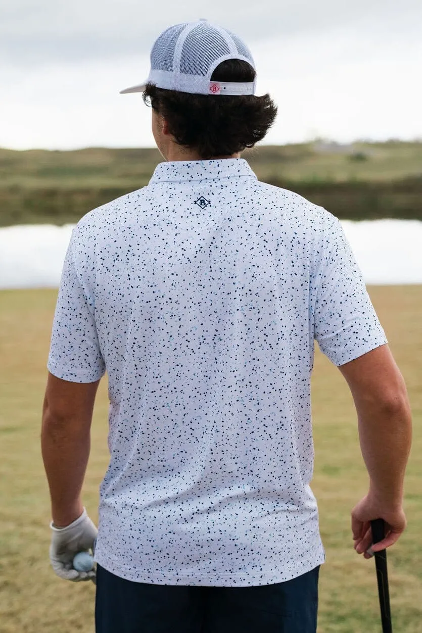 Burlebo White Speckled Performance Polo