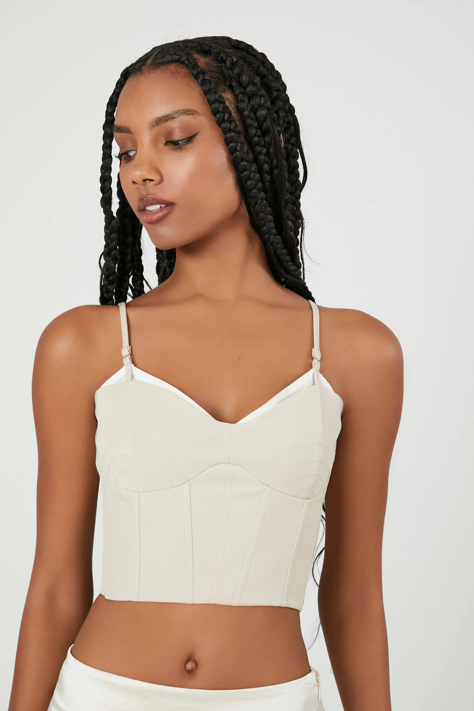 Camisole bustier courte à décolleté en coeur