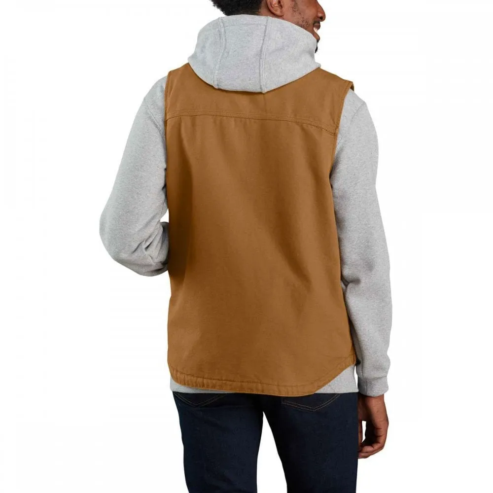 Carhartt Loose Fit Sherpa-Lined Mock-Neck Gilet - Brown - Medium | Jackets & Gilets | NYEs