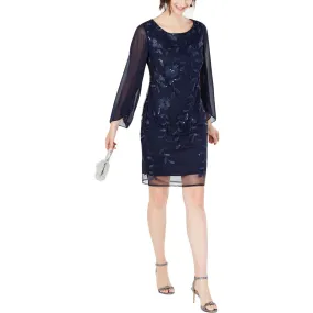 Connected Apparel Womens Sequined Short Cocktail and Party Dress