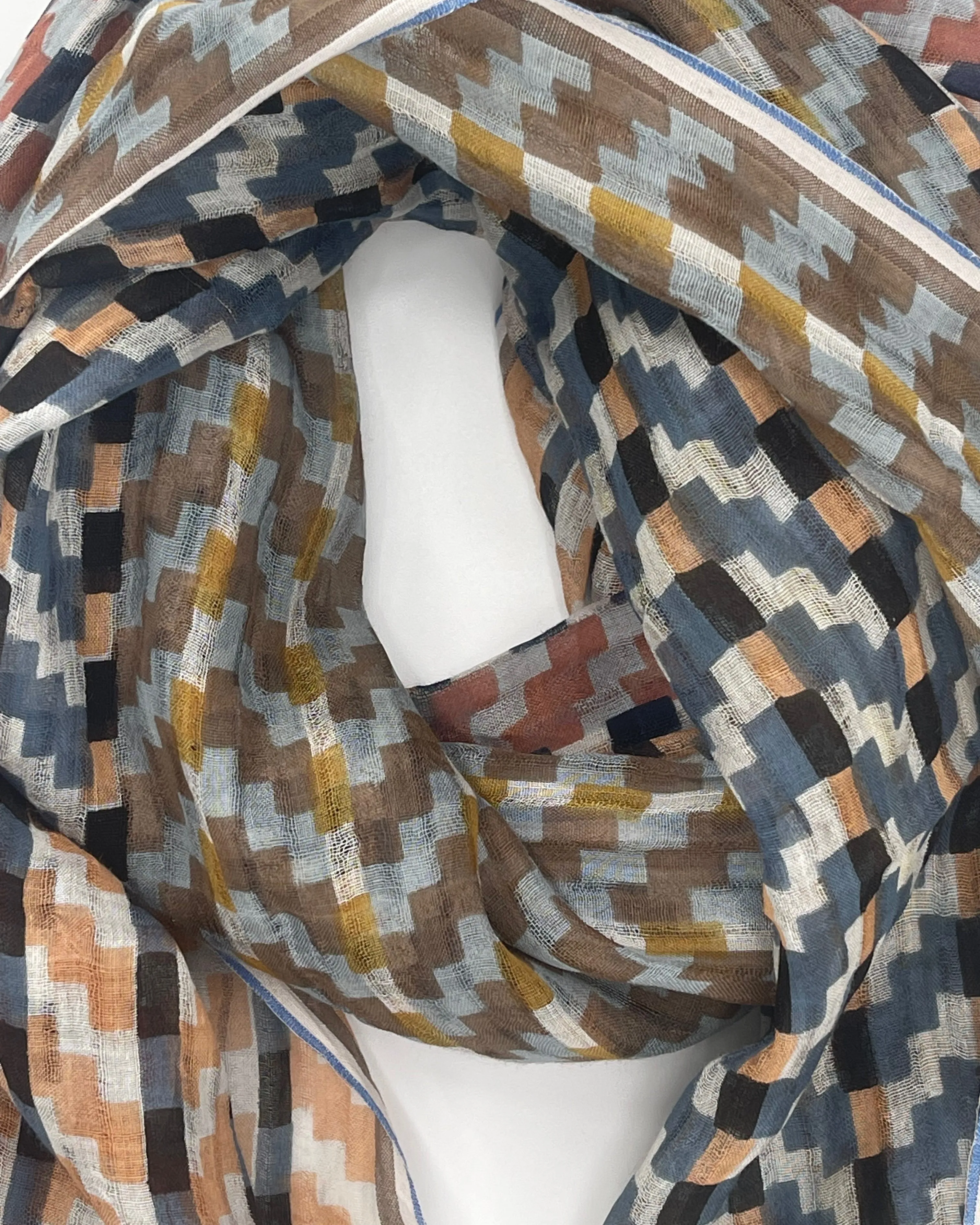 Cotton & Silk Check Scarves