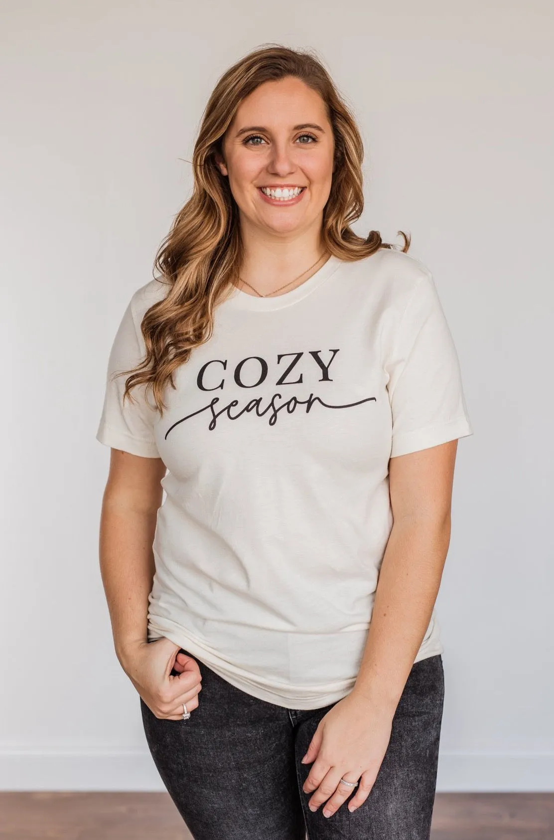 Cozy Season Graphic Tee- Cream