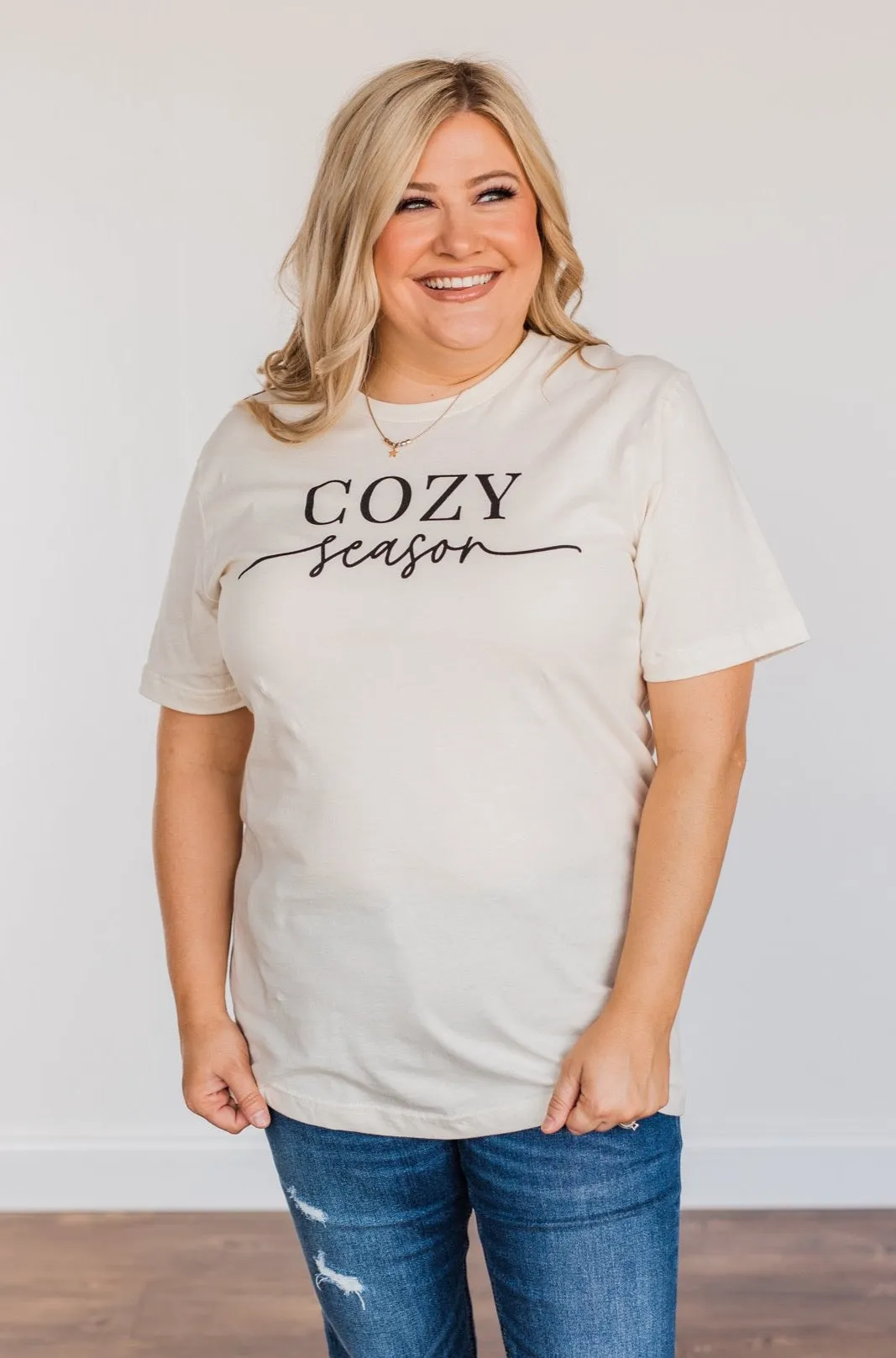 Cozy Season Graphic Tee- Cream