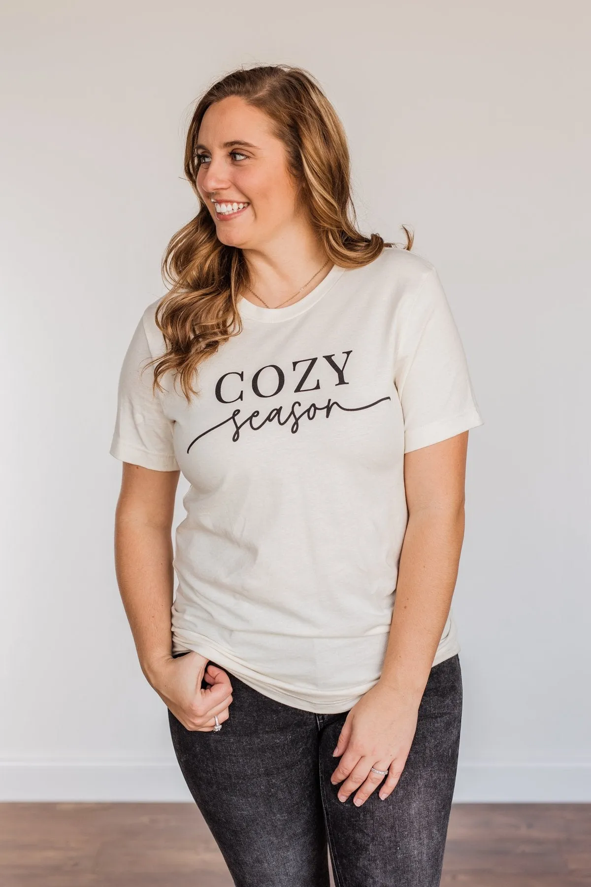 Cozy Season Graphic Tee- Cream