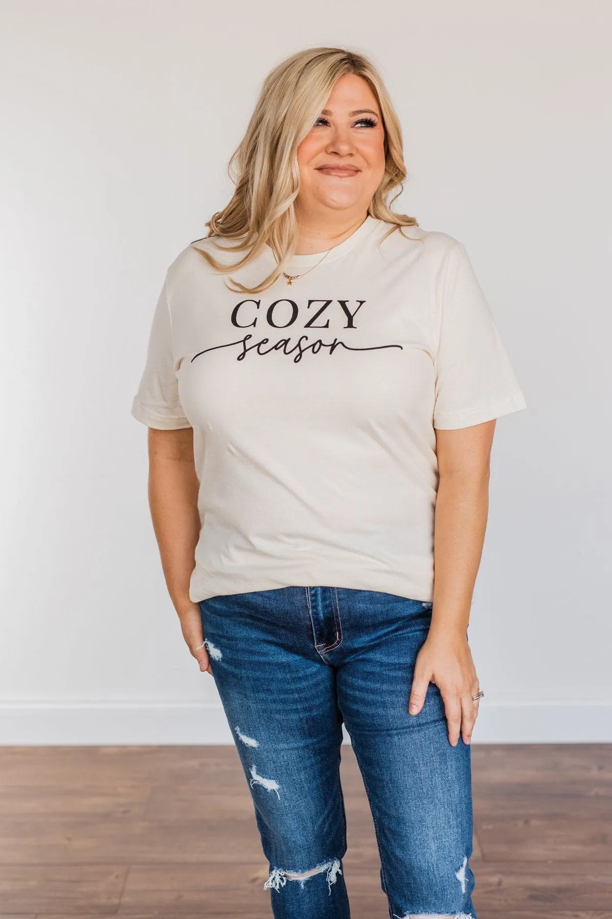 Cozy Season Graphic Tee- Cream