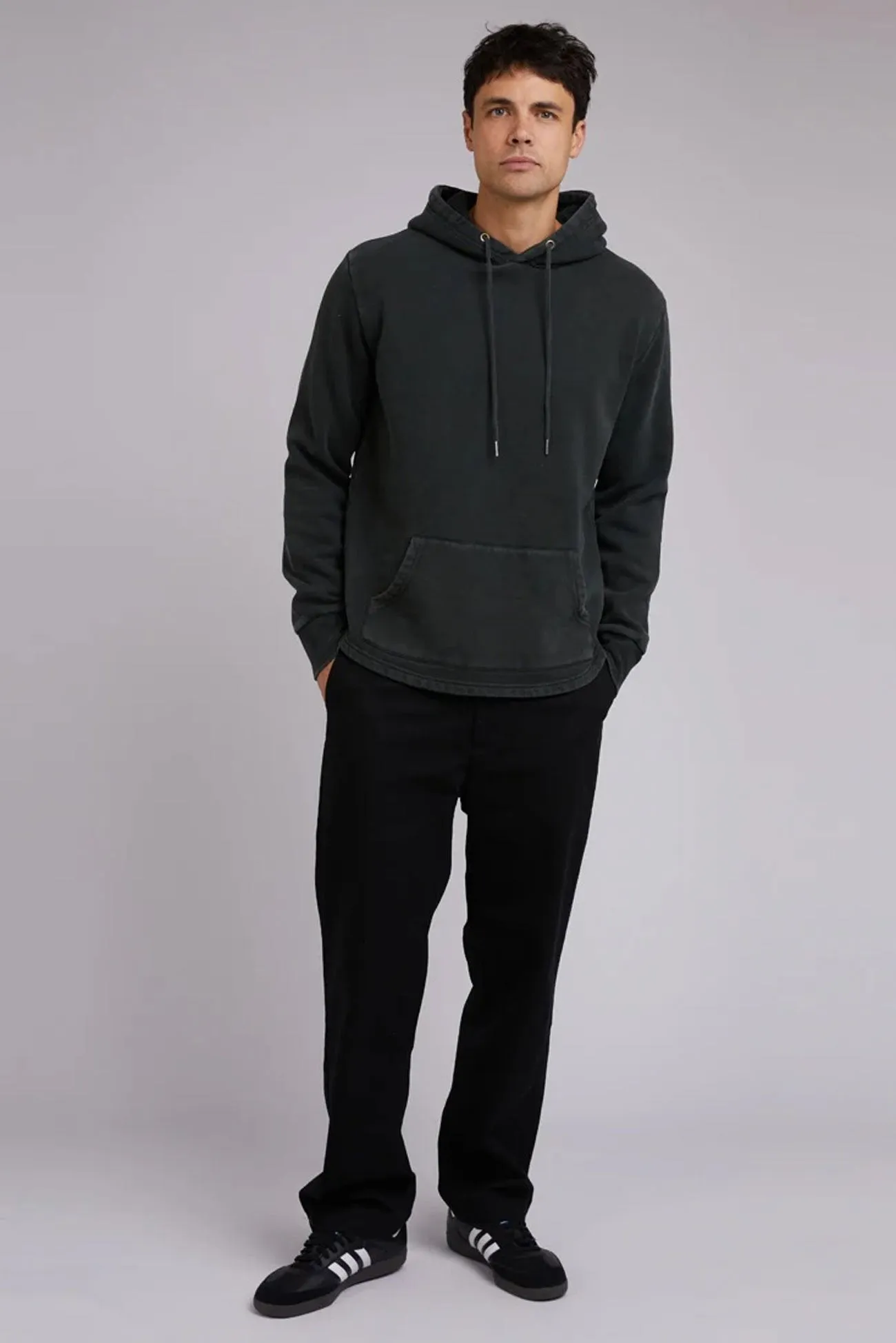 Curved Hem Hoody Dark Green