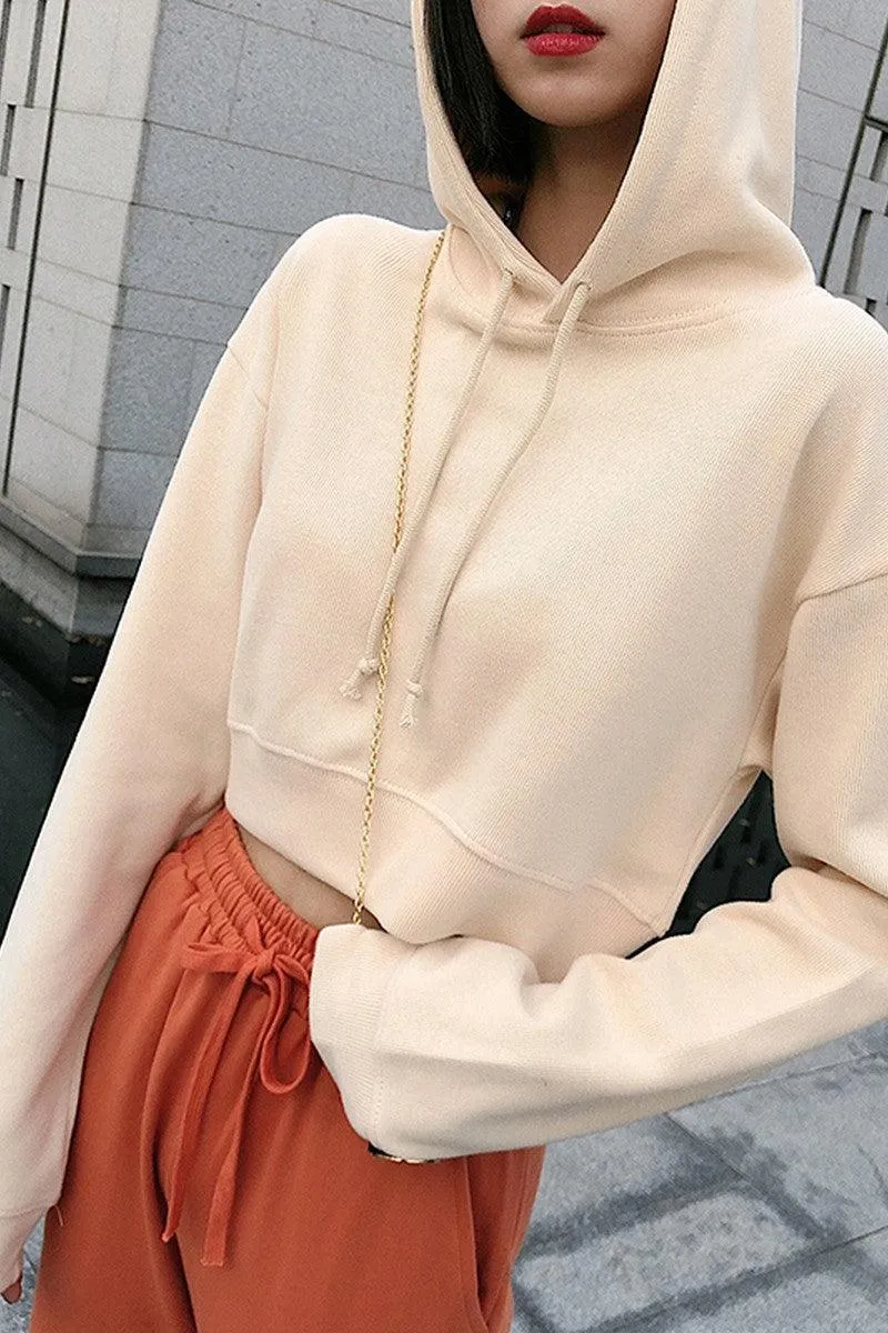 CZ Cropped Basic Hoodie