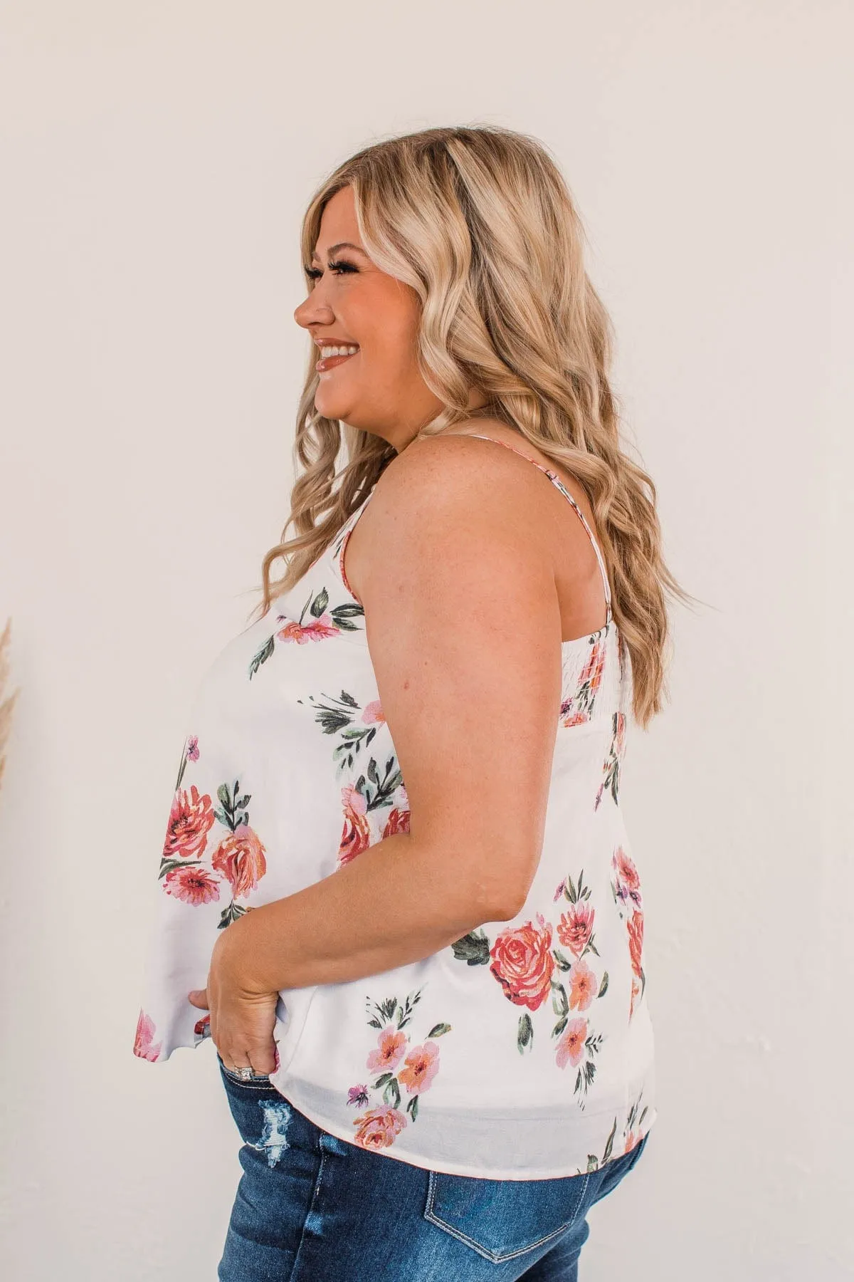 Dancing In The Streets Floral Tank- Ivory