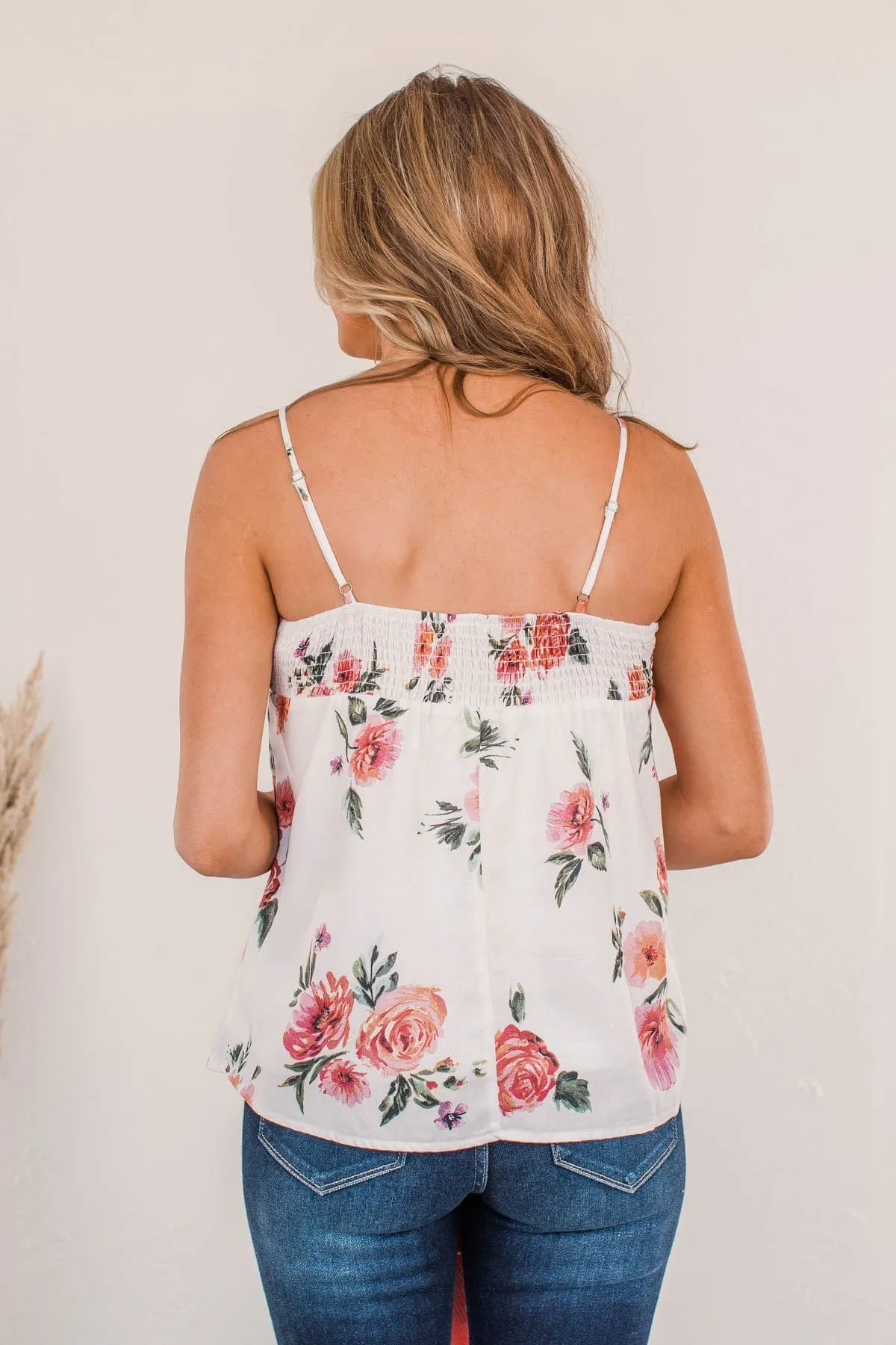 Dancing In The Streets Floral Tank- Ivory