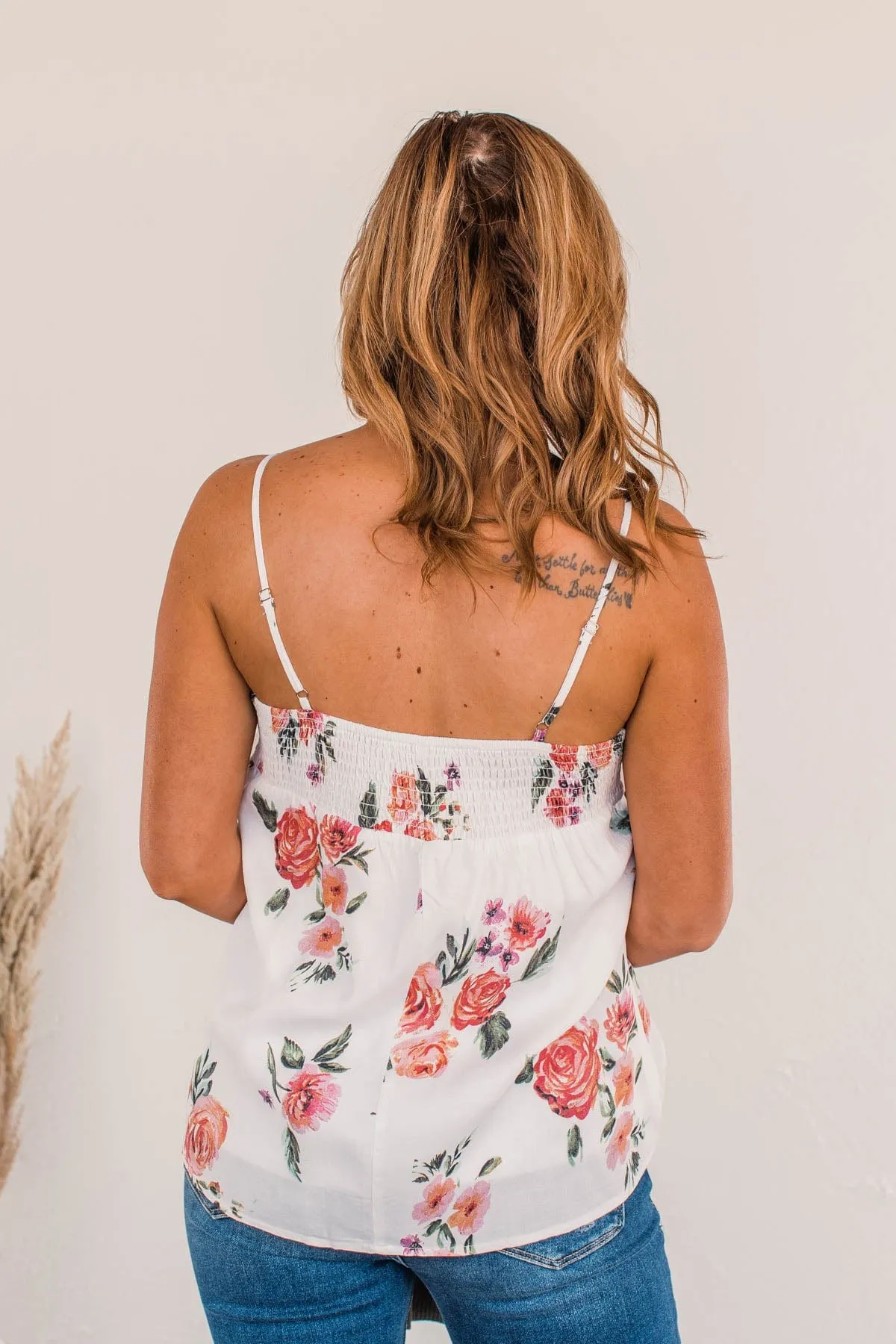 Dancing In The Streets Floral Tank- Ivory