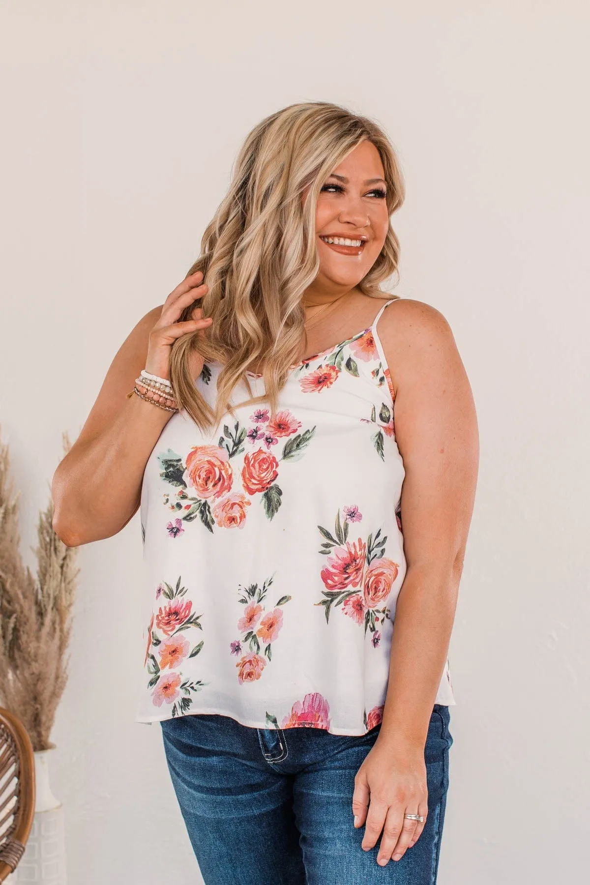 Dancing In The Streets Floral Tank- Ivory